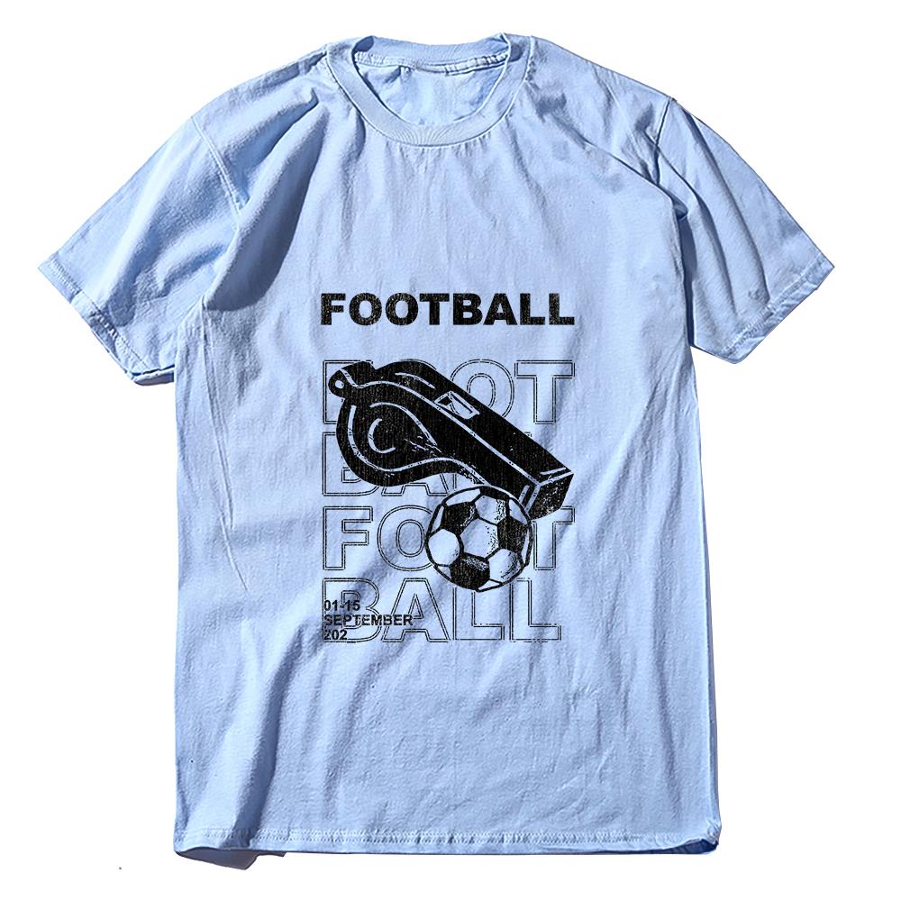 Coolmind YC003 Superior Exclusive football whistle printed Cotton Unisex T-shirt Big size t shirt Crewneck Loose men tshirt tee