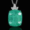 Hot Sale Big Cushion Cut Green Emerald Necklace Luxury Accent Chair Statement Fine Jewelry for Women Wedding Engagement Gift