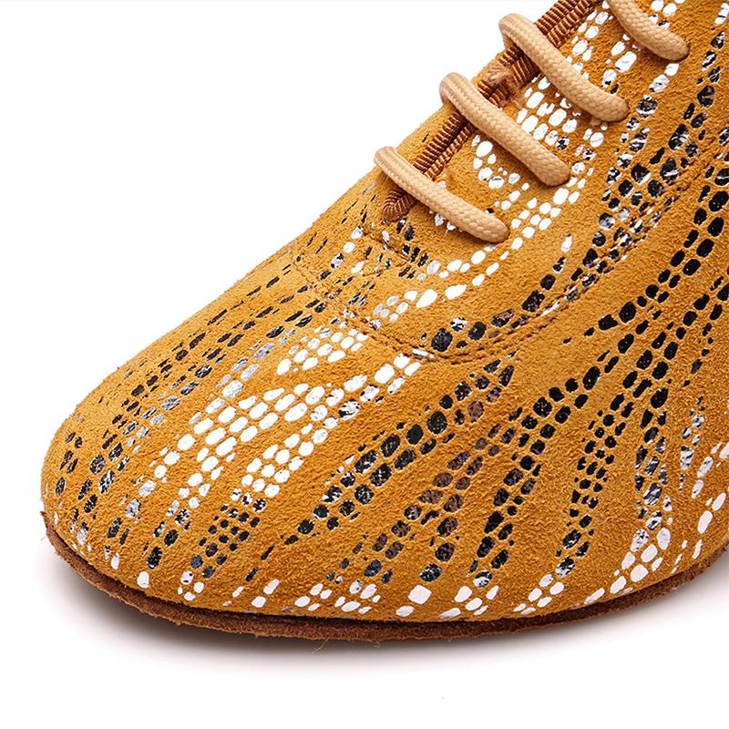 Moderne Jazz-Tanzschuhe aus Wildleder für Damen und Mädchen, glänzende Tanzschuhe für Lehrer, Übungstanzschuhe, rutschfest, mittlerer Absatz, 5 cm