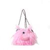 Women cute long hair little monster creative girl crossbody bag long braid funny doll shoulder bag girl