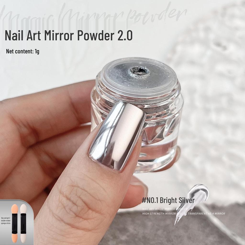 Champagne Gold & Silver Rose Mirror Nail Art Glitter Powder