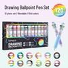 Blue Fruit 60-Color Multicolor Soft Grip Ballpoint Pen Set: Push-Type, Ten-Color All-in-One Writing Tool