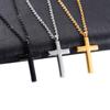 Christian Stainless Steel Cross Pendant Necklace for Women Men Charms for Chain Choker Minimalist Prayer Jewelry Accessories