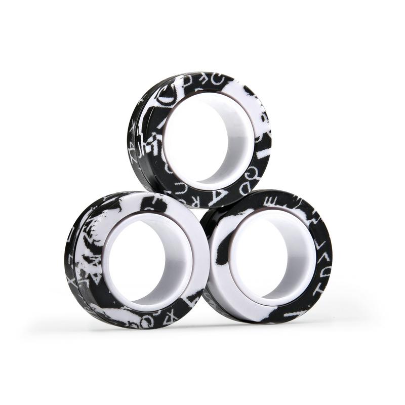 3Pcs NEW Anti-stress Magnetic Rings Magnetic Bracelet Ring Unzip Toy Magic Ring Props Tools Decompression Toys Finger Rings Toy