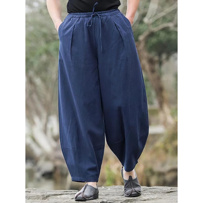 Baggy Pants Men Casual Wide Leg Oversize Jogger Trousers Vintage Drawstring Sport Sweatpants Male