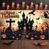Party Backdrop Haunted House Halloween Banner Scary Decor Pumpkin Decoration Haunted House Banner For Halloween Party Party