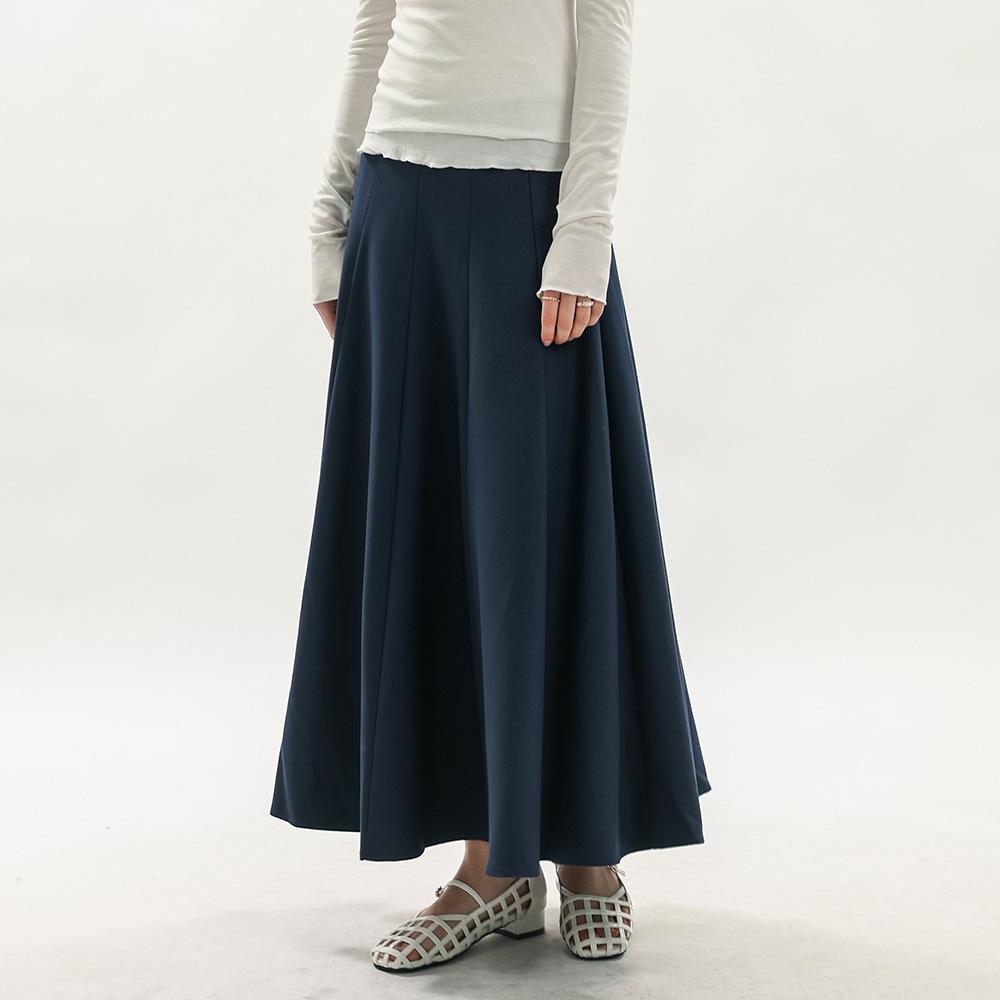 Wednesday Delight Wd_Elegant Flare Skirt_Navy