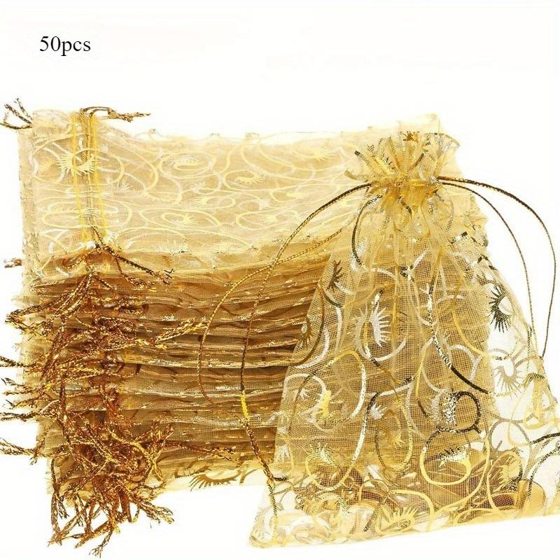 

[Eugen Bundle Pocket] 50 Pack Eugen Bundle Pocket - Chiffon Small Bag - Suitable for Wedding, Birthday Party Gifts, Gift Packagi 50pcs