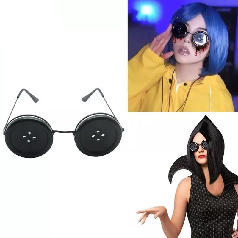 Secret The Coraline Door Cos Button Glasses Halloween Party Dress Accessory Up