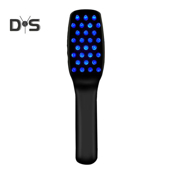 

Электрическая расческа для роста волос Профессиональный массажер для кожи головы Красный синий свет Терапия Лечение выпадения волос Портативная электрическая массажная щетка для истонченных волос чёрный