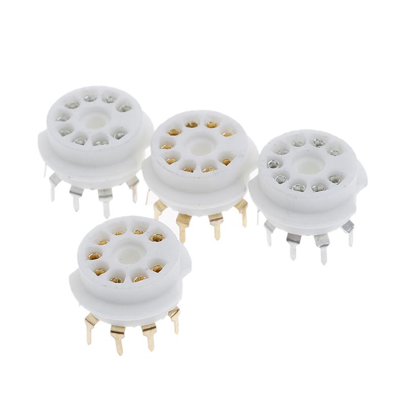 1 Pcs Gold Plated 9Pin Pcb Ceramic Tube Socket Valve Base For 12Ax7 12Au7 Ecc8383