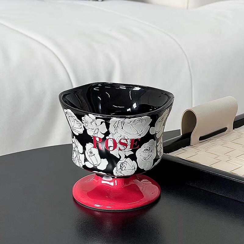 Vintage Rose High-Footed Coffee Cup