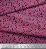 Soimoi Japan Crepe Satin Fabric Leopard Animal Skin Printed Craft Fabric by the metre 42 Inch