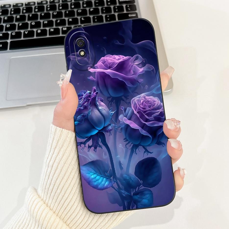 For Xiaomi Redmi 9A Case Luxury Flowers Candy Painted Cover 6.53'' Soft Silicone Phone Case For Redmi 9AT 9A Redmi9A Fundas Capa