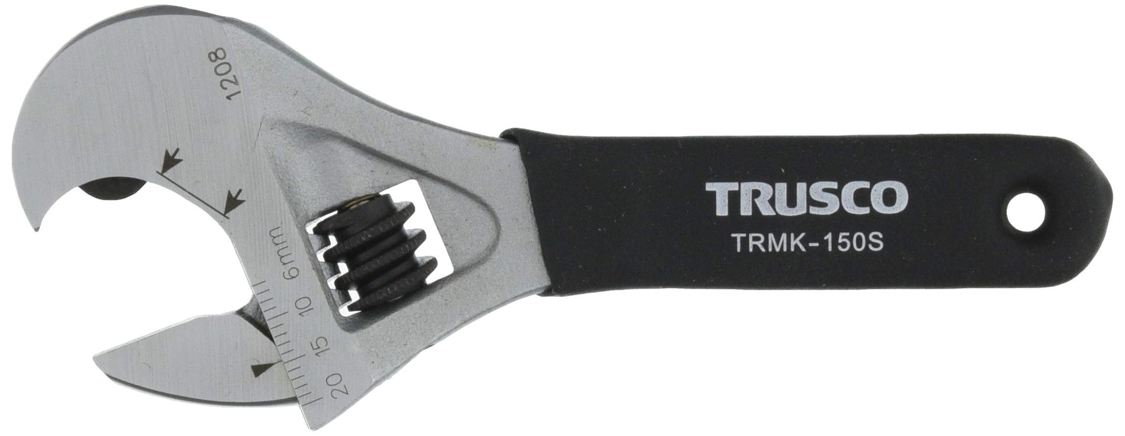 

TRUSCO Разводной ключ с трещоткой 20 мм раскрытие TRMK-150S (Короткий тип), Серебристый/Черный,