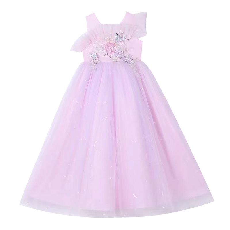 Autumn Princess Flower Girl Dress: Formal Tulle Puff Skirt for Kids