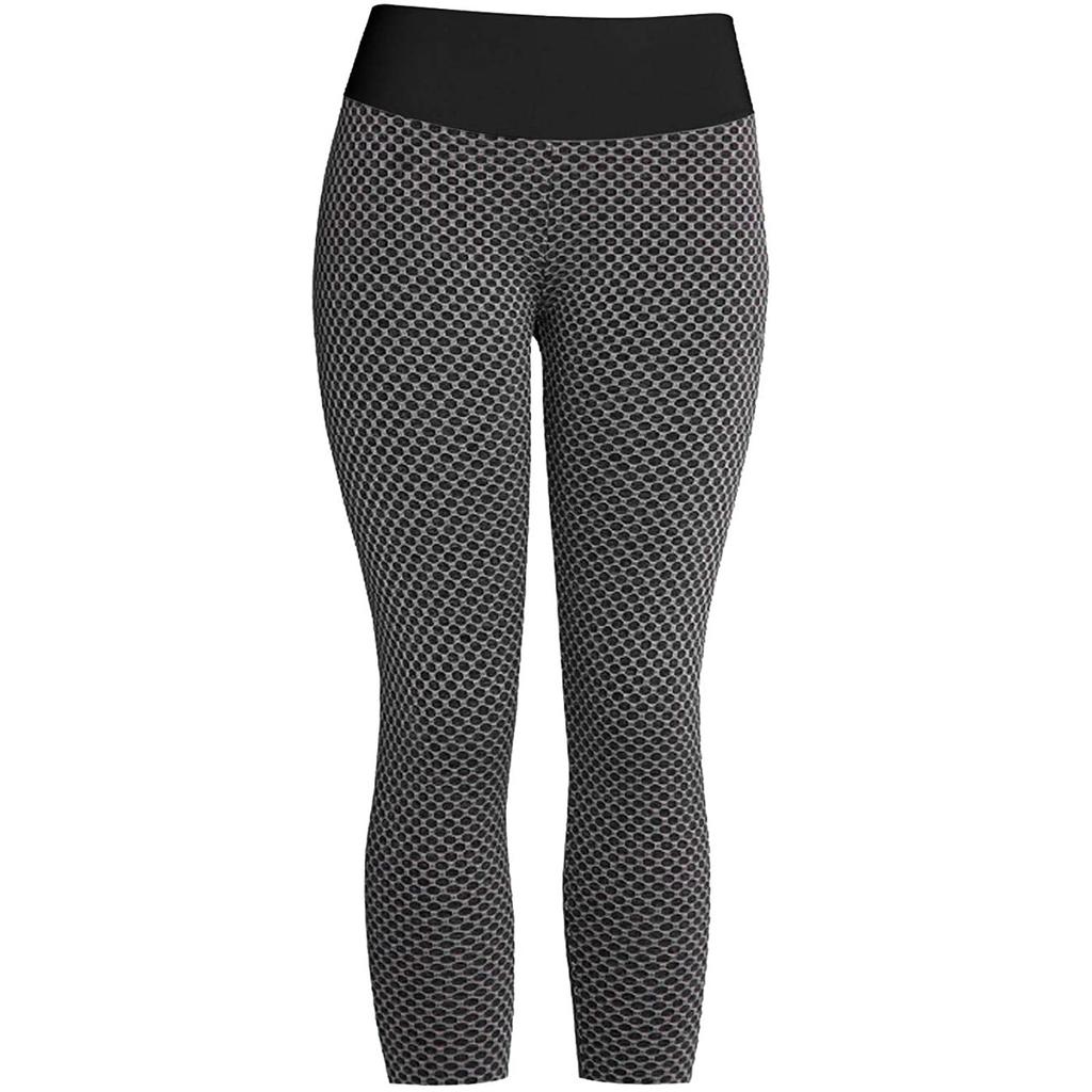 2PC Women's Casual Skinny Slim Hip Lifting Fitness Sports Yoga Seven-Point Pants