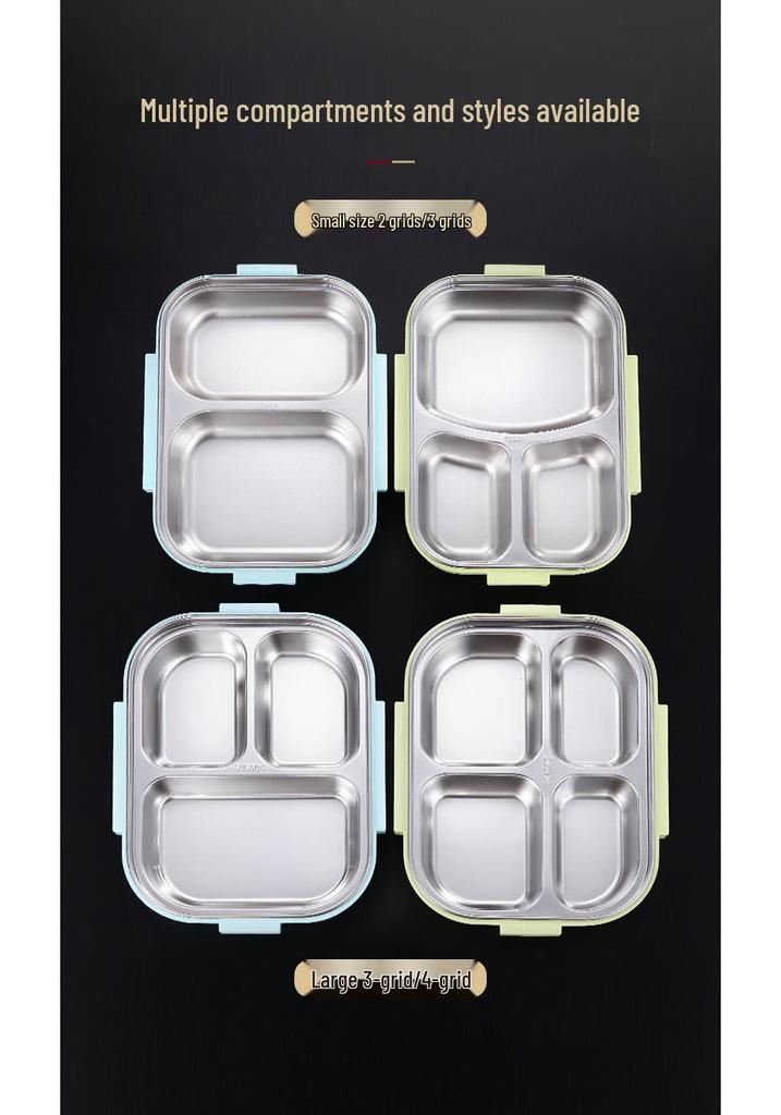 304 Stainless Steel Insulated Bento Lunch Box, Microwaveable & Compartmentalized for Students & Office Workers