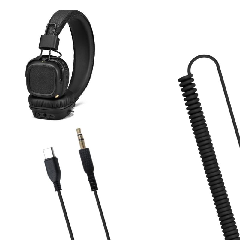 Type C To 3.5mm Cable For Major 1 2 3/1000XM1/2/3/4/5 Headphone Wire Gold Plated Connector Stretchable Cord 1.3-2meter