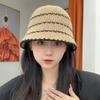 Damen Gestreifter Colorblocking Fischerhut Zeigt Gesicht Klein und Vielseitig Schlichter Lässiger Bucket Hat Modischer Beckenhut