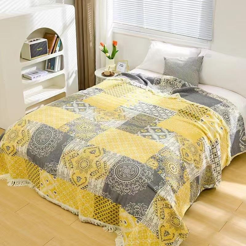Multi-layer gauze cotton blanket bed cover towel blanket antibacterial anti-mite moisture absorption breathable soft skin-friendly blanket