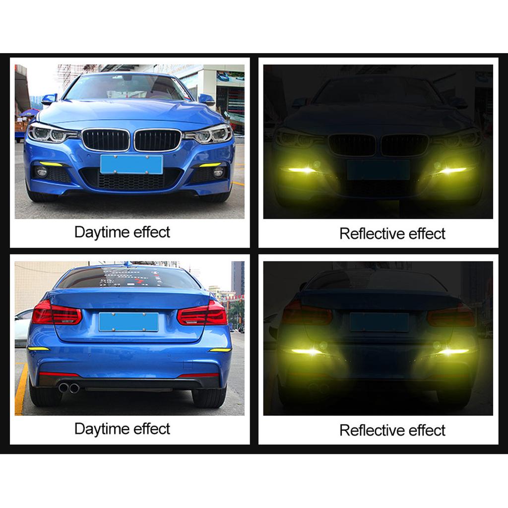 2Pcs Car Sticker Bumper Protector Reflective Strips Auto Motorcycle Anti-Scratch Warning Stickers Carbon Fiber Red Blue White