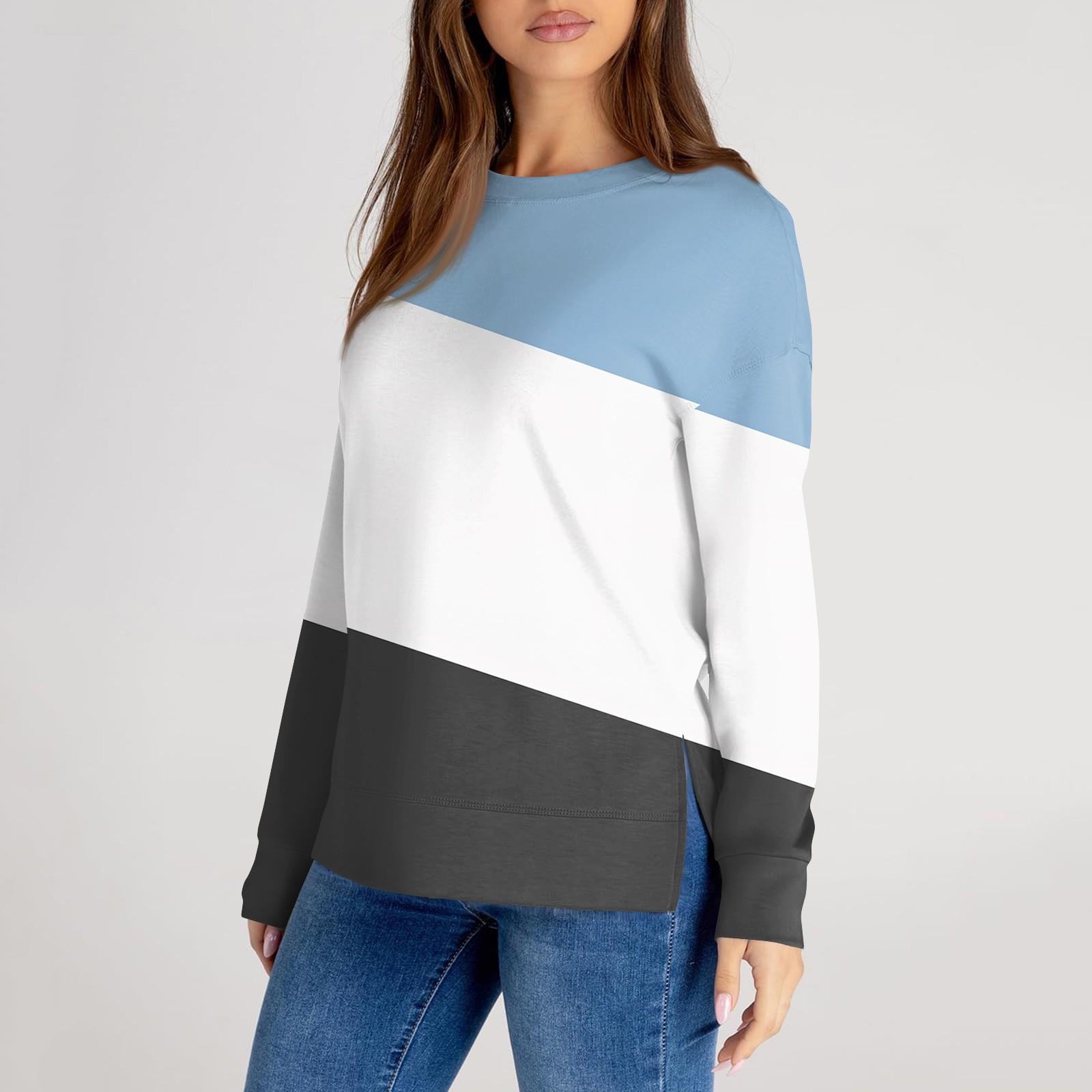 

Женский повседневный модный однотонный свитер с круглым вырезом и длинными рукавами L белый