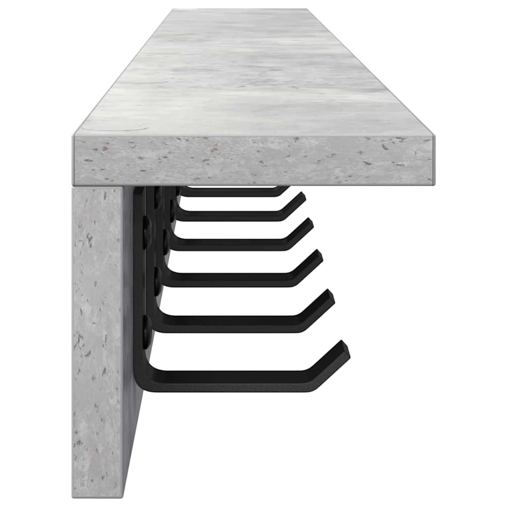 Wall Mounted Nightstand Concrete Grey 100 x 10.5 x 10.5 cm