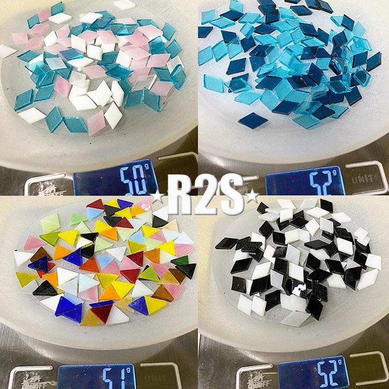100g Clear Glass Mosaic Tiles Multi Color Mosaic Piece DIY Mosaic Making Stones for Craft Hobby Arts Home Wall Decoration Arte