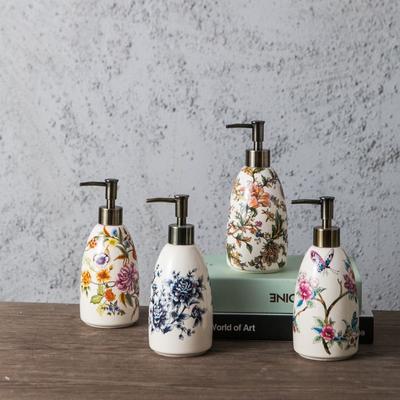 BEPAN 1PC Ceramic Press Soap Dispenser Refillable Lotion Bottle Creative Shampoo Liquid Container for Bathroom Home Decor