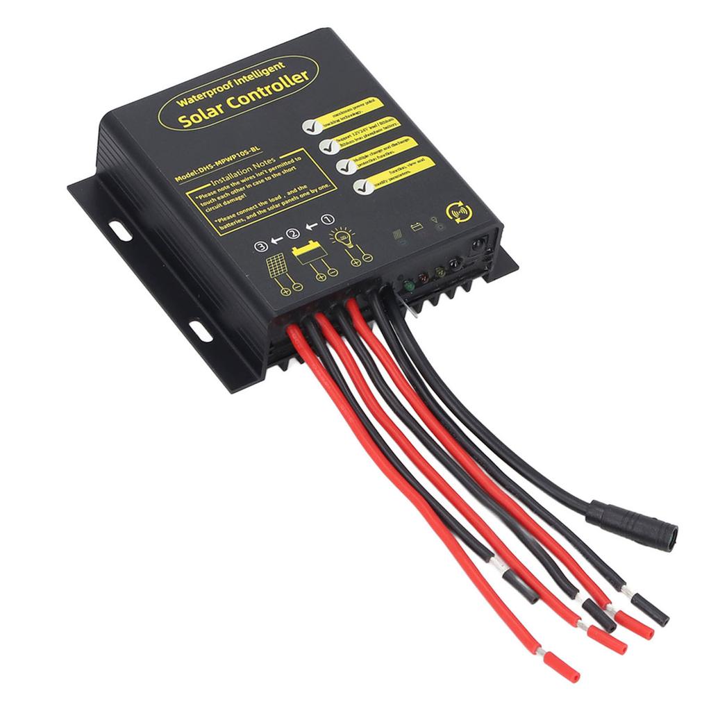 MPPT Solar Controller 12V 24V 10A Bluetooth PWM Fast Charging Water Resistant Universal for Sealed B