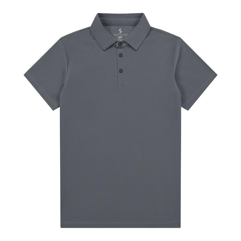 

Lapel Mens Single Color Simple Leisure Short Sleeve T-Top POLO Top M