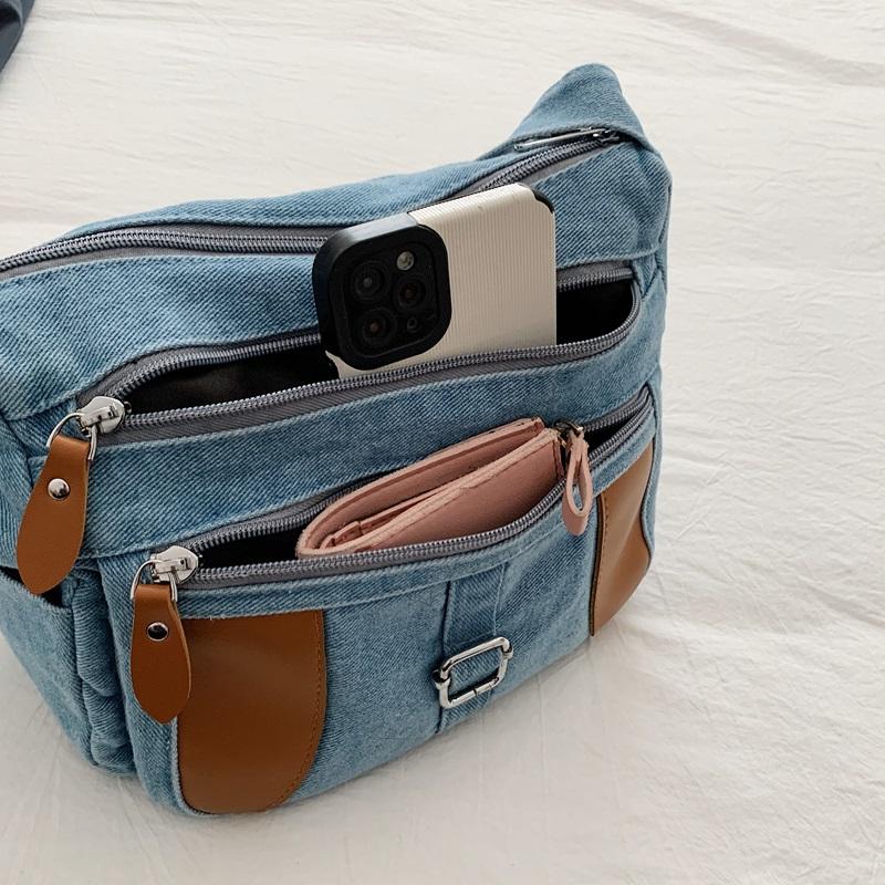 Denim Bag Women's Vintage Shoulder Bag Large Capacity Crossbody Bag