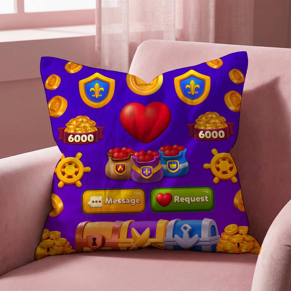 Royal Match Cushion Cover Multi-Scene Pillow Cover for Home & Car - Reversible, Soft & Durable for Daily Use