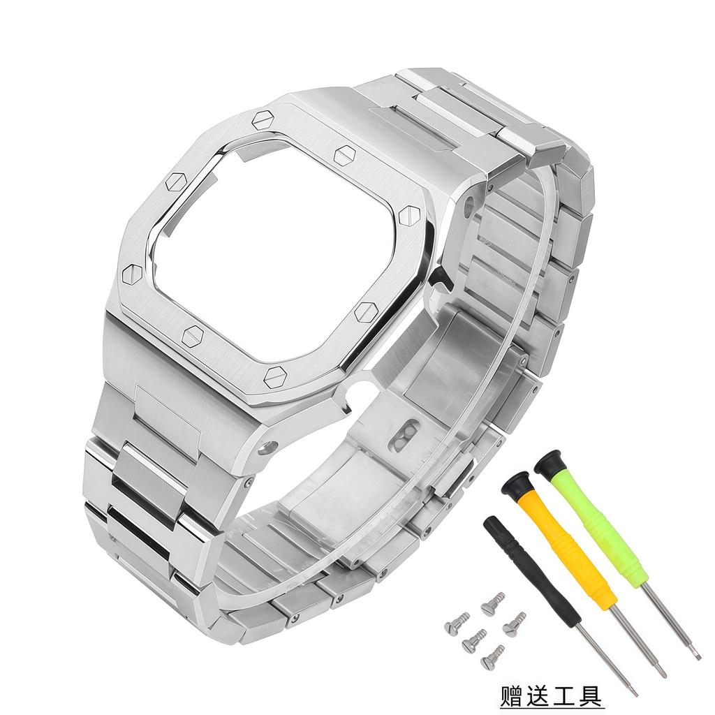 Modifiziertes Edelstahlgehäuse+Armband Für Casio G-SHOCK DW-5600 5610 GW-M5610 GW-B5600 Mod-Kit Herren Metall-Uhrenarmband Lünette Werkzeuge