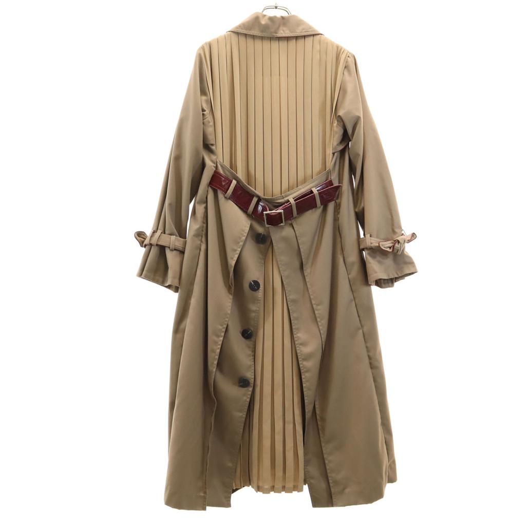 AMERI UNDRESSED Pleated Long Trench Coat Brown Women Used