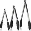 High-Heat Food Grade Silicone & Stainless Steel Tongs for Grilling and BBQ