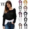 Stylish Layering Piece for Fall Sweater Scarf with Sleeves Women, Knitted Cable Wrap Shawl, Elegant Streetwear Shawl Coat Shrugs Autumn Winter Double