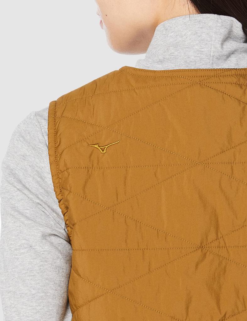 Mizuno Breath Thermo Lightweight Inner Padded Down Cold Weather Go To by Bronze Size S Vest, Pocketable, Moisture-Wicking, Heat-Generating,