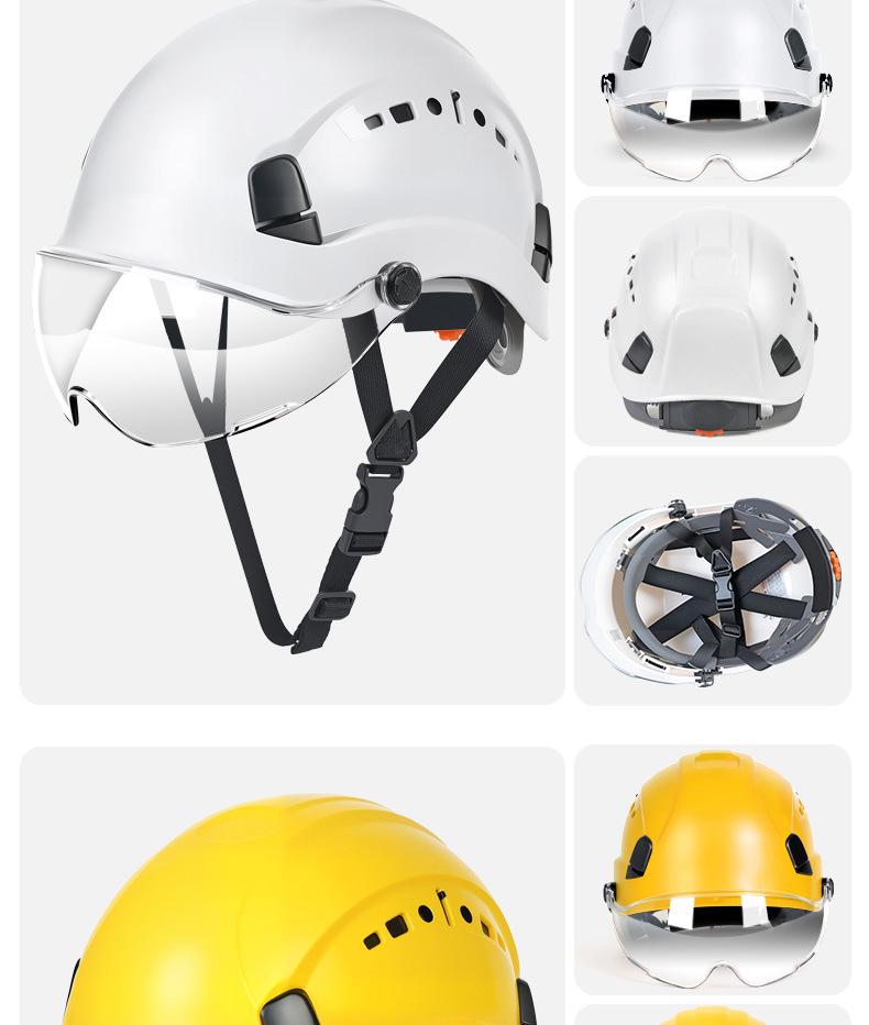 Multifunktionell skyddshjälm med skyddsglasögon, Andningsbar & Hållbar ABS, Nationell Standard, Anpassad Logotyp