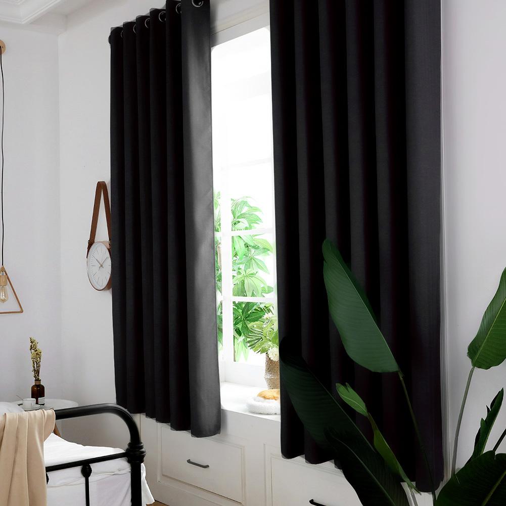 2pcs  Set Black Durable Thickened Mildew proof Lightproof Curtain Household(2#)