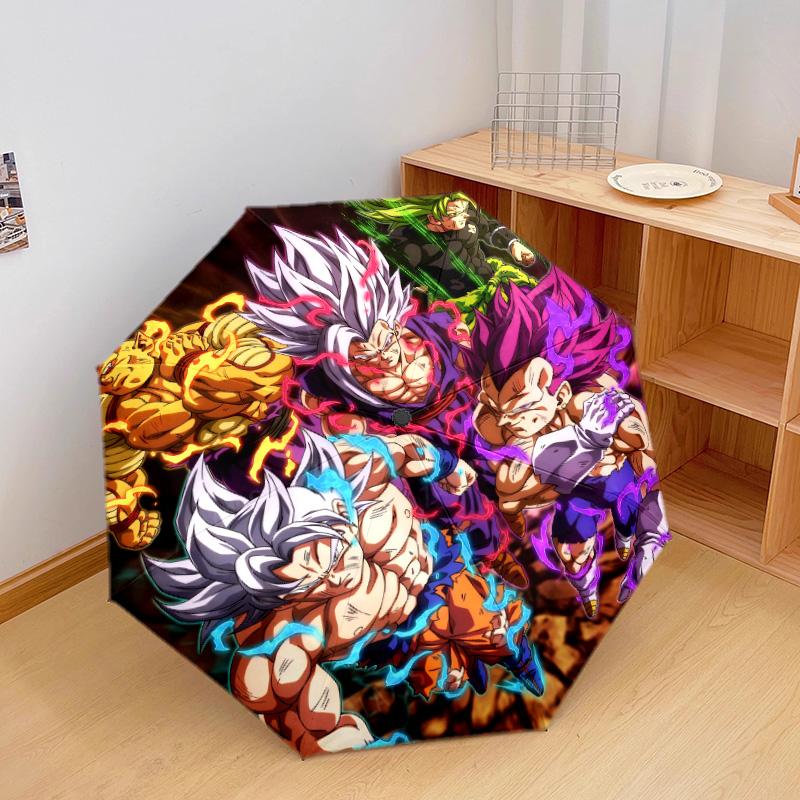 1 ΤΕΜ. Αυτόματο Πτυσσόμενο Ομπρέλα - Σχέδιο Son Goku Φορητό Πτυσσόμενο Σχέδιο Με 8 Ακτίνες Χριστουγεννιάτικα Δώρα Γενεθλίων
