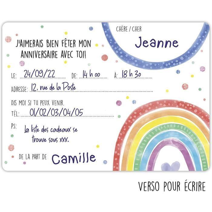 Cartes d'invitation - anniversaire enfant - lot de 12 - enveloppes autocollantes - fabriquées en allemagne