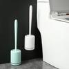 Silicone Toilet Brush Wall Mounted Breathable Holder Soft Bristle Odor Free Bathroom Toilet Cleaning Supply
