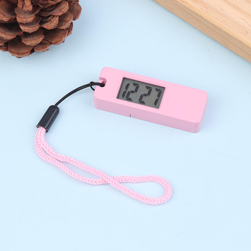 1Pc Luminous Led Keychain Pocket Watch Mini Silent LCD Digital Display Electronic Clock Portable Student Exam Travel Pocket Watc
