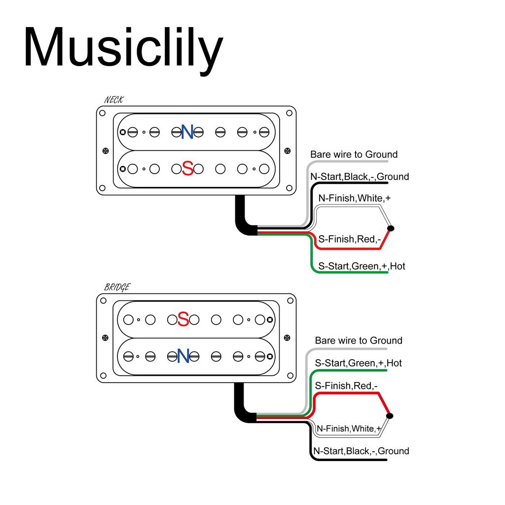 Artec HBA117 Alnico 5 Humbucker Pickup Set for Electric Black of Open-Type 7-String Guitar, (Set 2)
