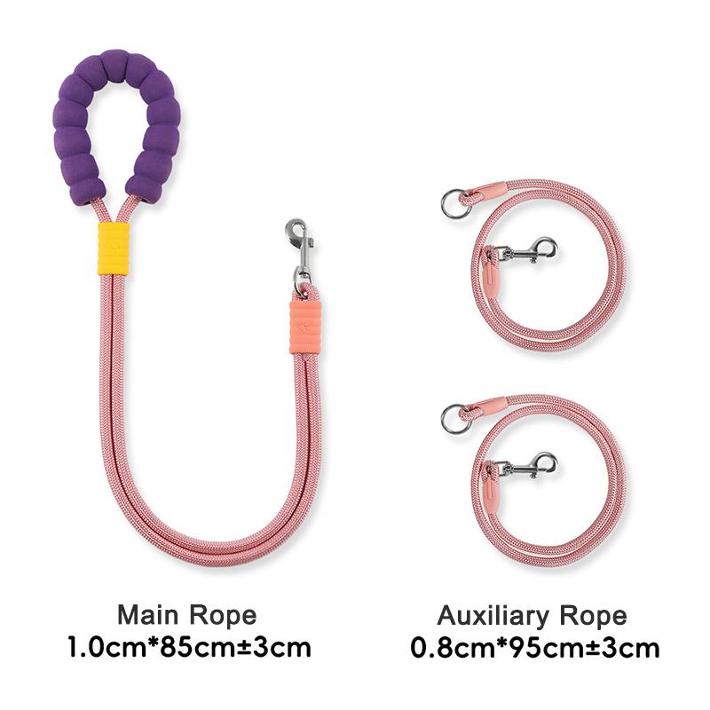 Hands Free Double Dog Leash with Soft Padded Handle Wear-resistant Adjustable No Tangle Dog Walking Rope Pet Outdoor Supplies