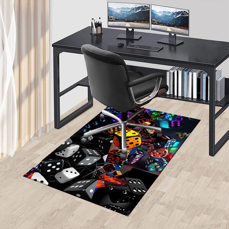 

1pc Colorful Dice Chair Mat - Anime Cartoon Design, Non-Slip Carpet for Office Chairs, Suitable for Home Decor, Living Room, Bedroom, Game Room, Seaso 60cm by 90cm