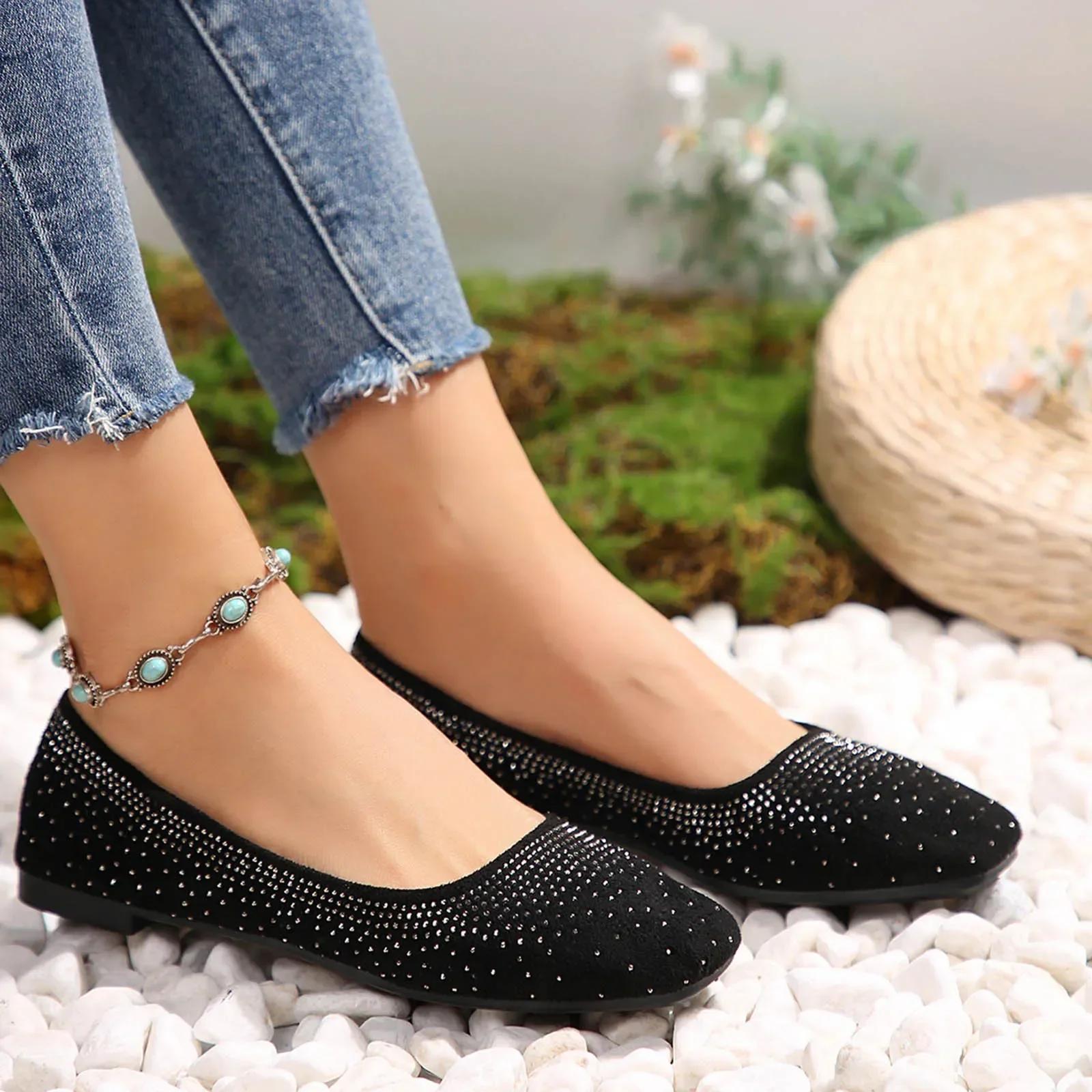 

Модная женская спортивная обувь, женская повседневная обувь с квадратным носком и плоской подошвой, мягкая, легкая, повседневная женская спортивная обувь, большой размер 35-43 43 чёрный