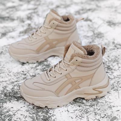 Scarpe Invernali da Donna Sneakers Chunky Pelose con Lacci Casual High Tops Scarpe Calde Stivaletti Taglia 35-42 Stivali Invernali in Pelle da Donna